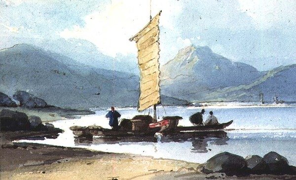 Vene keltaisella purjeella, Kiina tekijältä George Chinnery