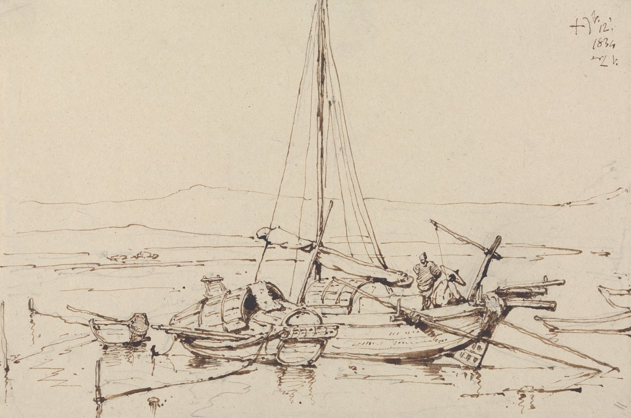 Kiinalaiset veneet, 1834 tekijältä George Chinnery