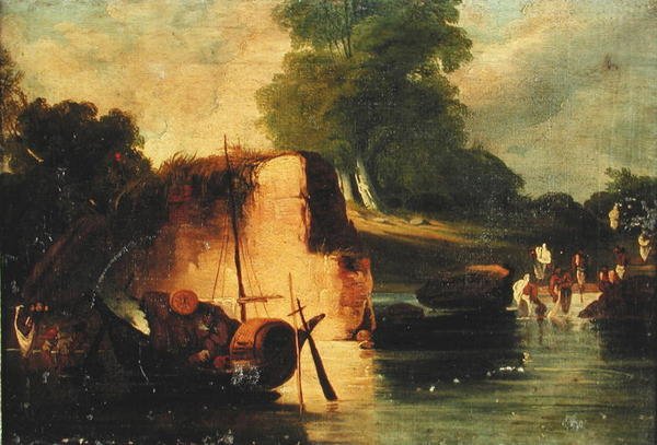 The Pool (öljy kankaalle) tekijältä George Chinnery