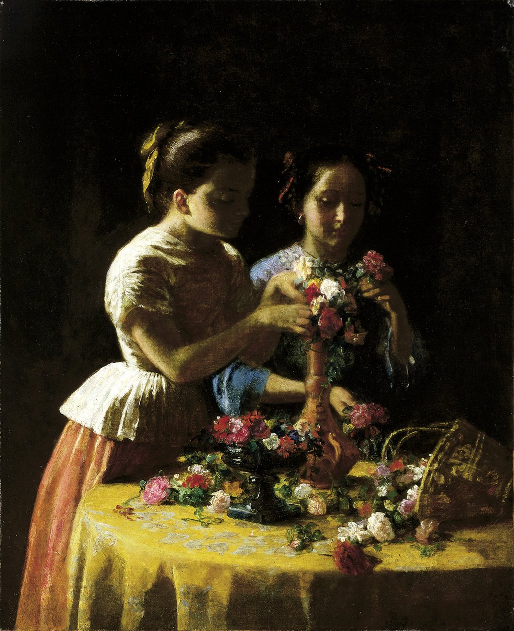 Tytöt ja kukat, 1855. tekijältä George Cochran Lambdin