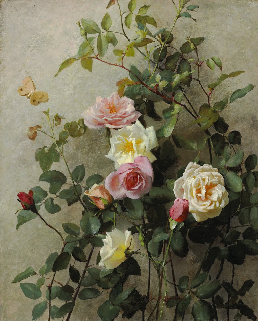 Ruusuja seinällä, 1877 tekijältä George Cochran Lambdin