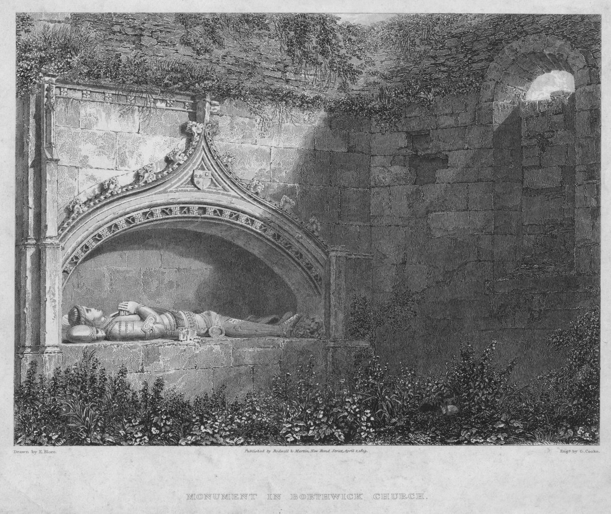 Monumentti Borthwickin kirkossa, 1819. tekijältä George Cooke