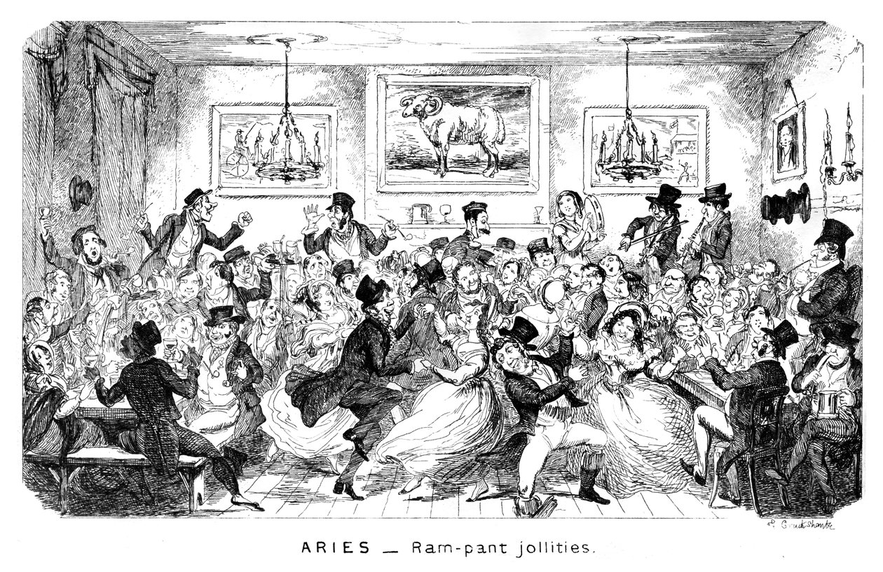 Oinas - Ram-housut jollities, 19th century. tekijältä George Cruikshank