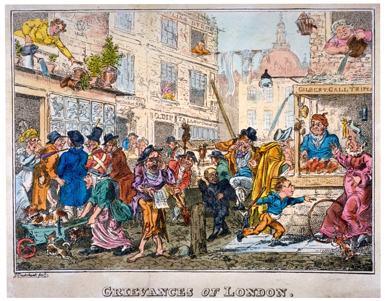 "Grievances of London", 1812. tekijältä George Cruikshank