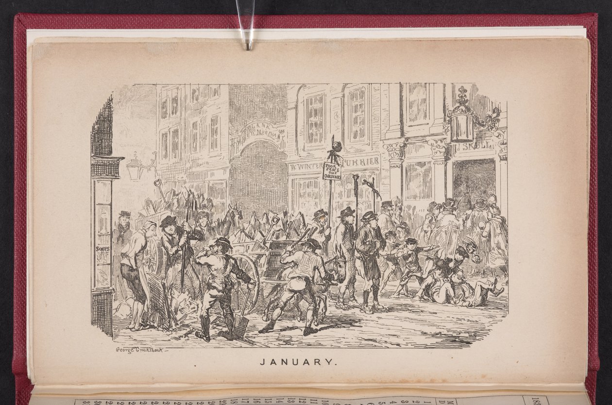 tammikuu alkaen The Comic Almanack tekijältä George Cruikshank