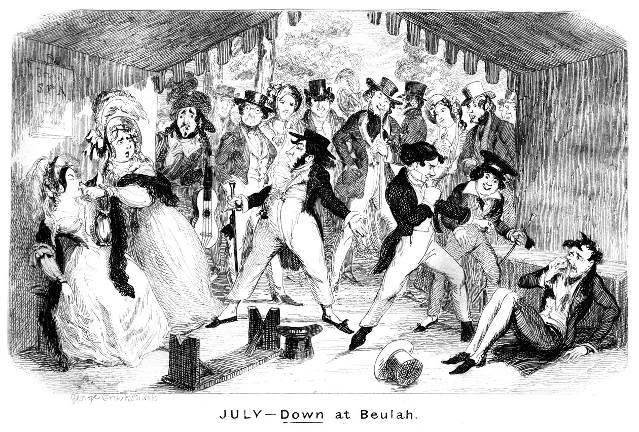 Heinäkuu - Beulahissa, 1840-luku. tekijältä George Cruikshank