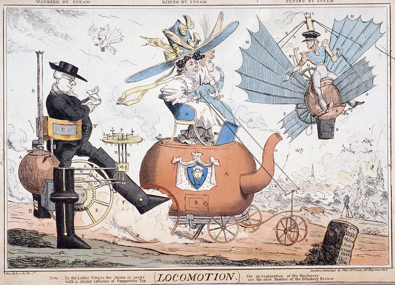 "Locomotion", Lontoo, 1820 tekijältä George Cruikshank
