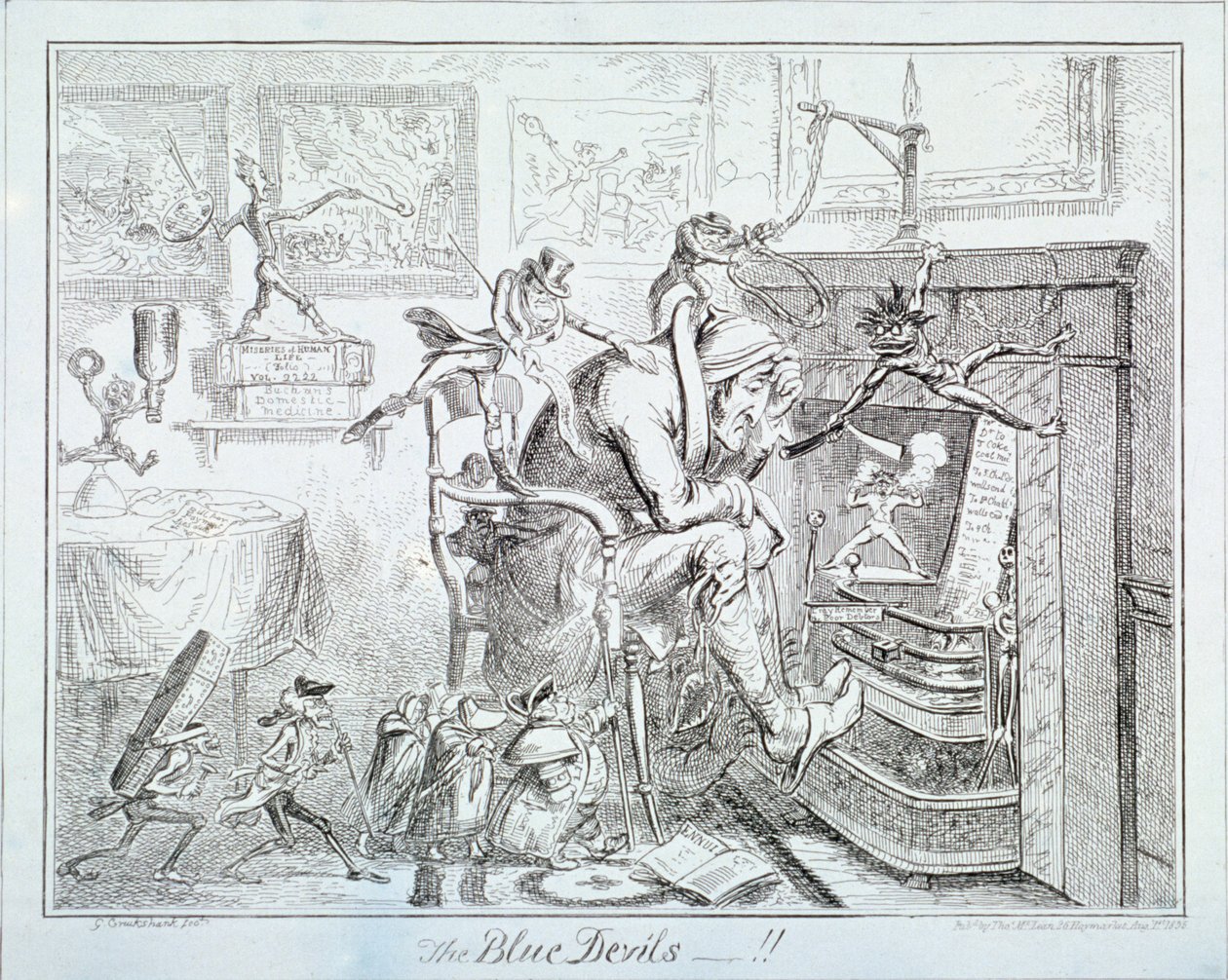 "Siniset paholaiset", 1835 tekijältä George Cruikshank