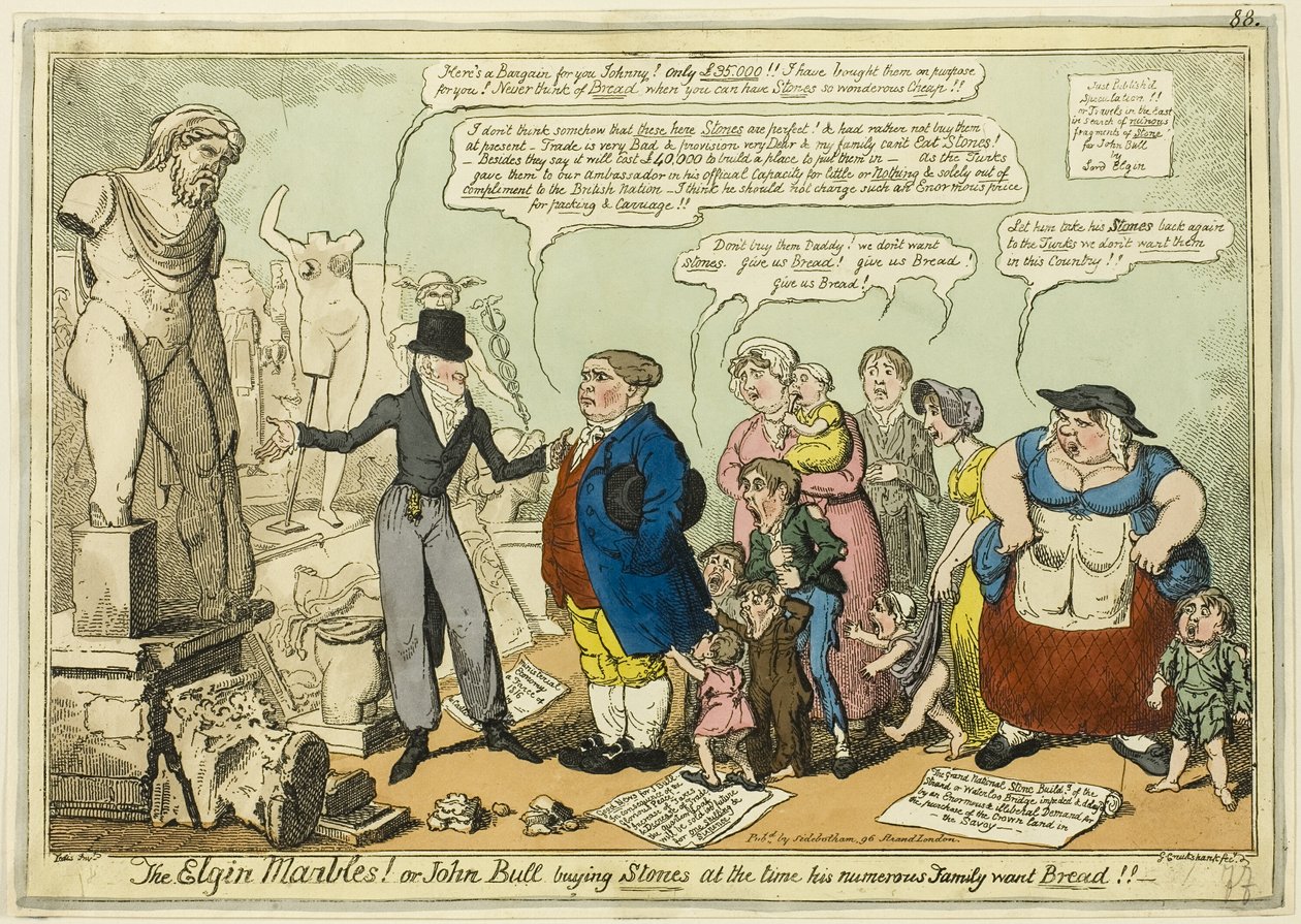 Elginin marmorit! tekijältä George Cruikshank