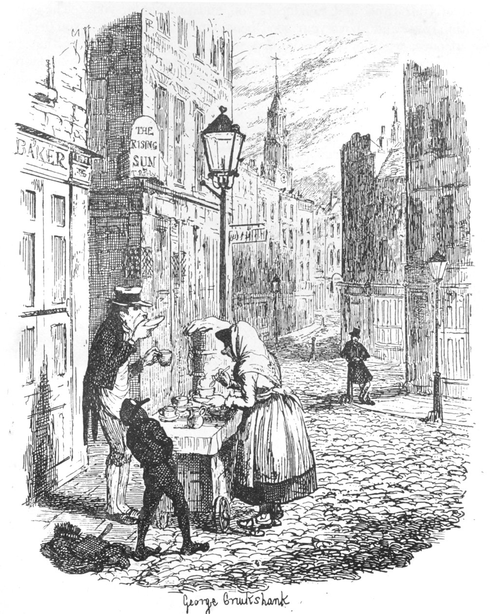 The Streets - Aamu, c1900 tekijältä George Cruikshank