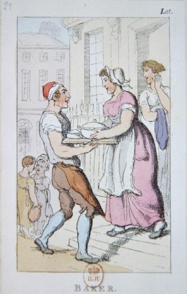 Baker (värillinen kaiverrus) tekijältä George Derville Rowlandson