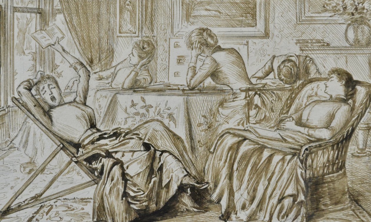 Boredom, n. 1880–1890 (kynä ja muste) tekijältä George du Maurier