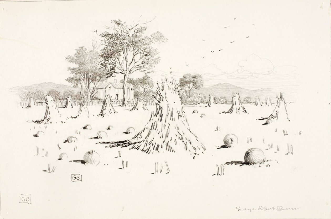 Nimetön (sadonkorjuukohtaus) tekijältä George Elbert Burr