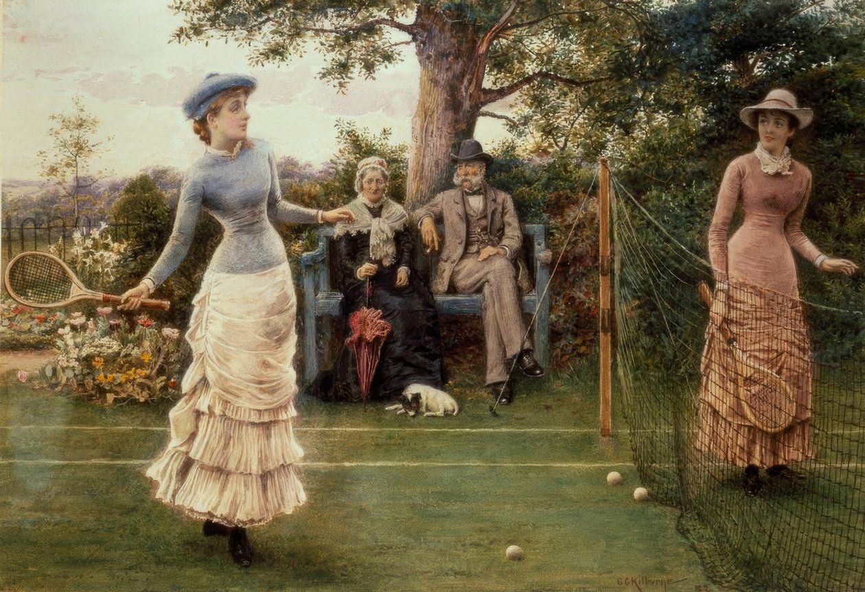 G.G.Kilburne, Tennisspiel / Gemälde, 1882 tekijältä George Goodwin Kilburne
