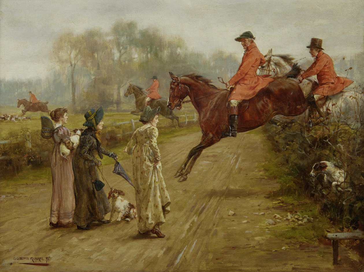 Metsästystä katsomassa, 1895 tekijältä George Goodwin Kilburne