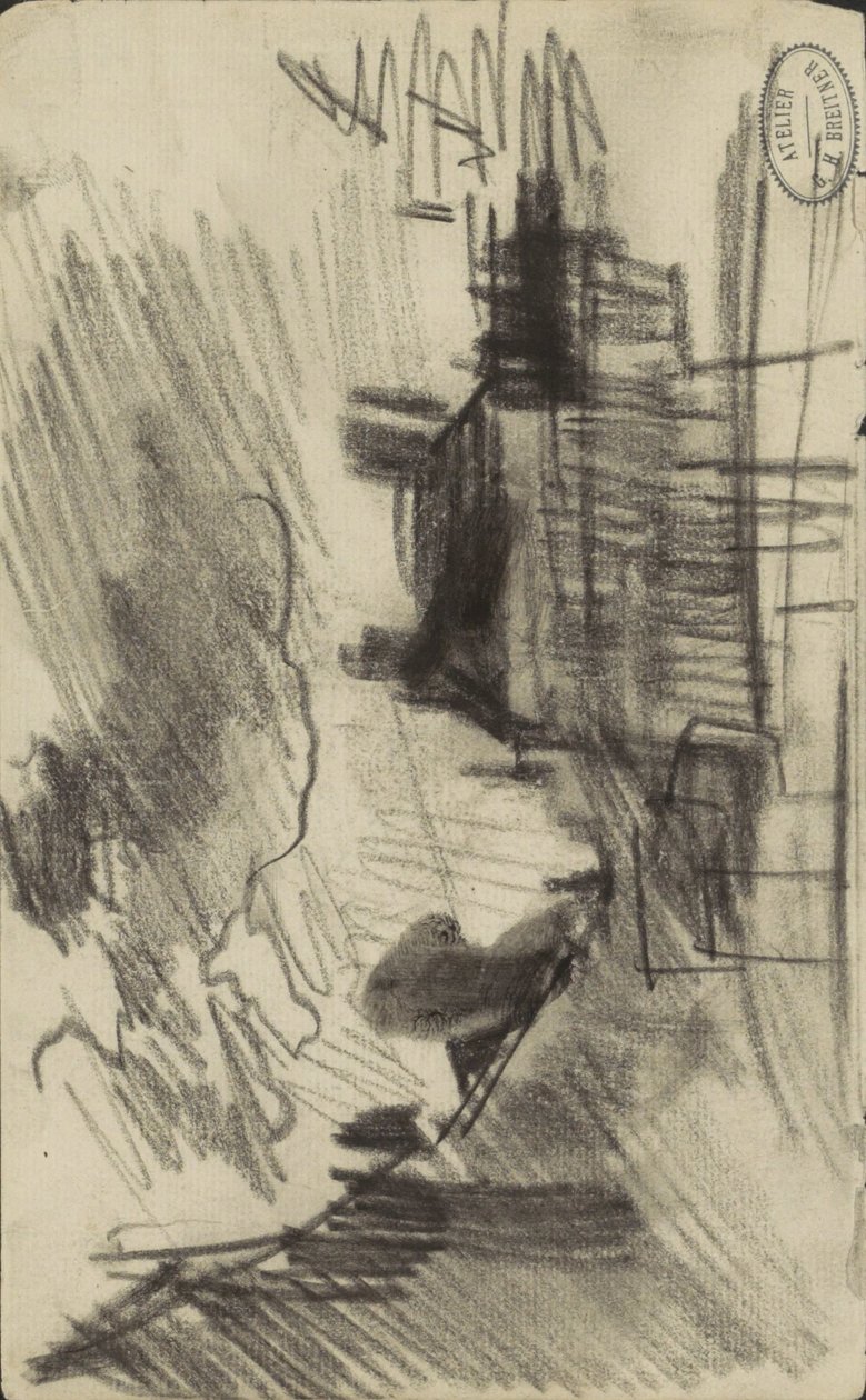 Kaupunkikuva, mahdollisesti Amsterdamissa tekijältä George Hendrik Breitner
