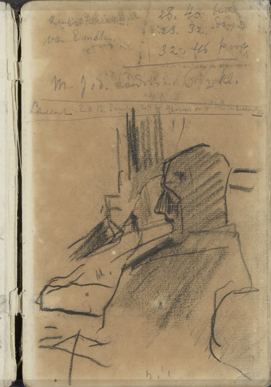 Kaksi istuvaa miestä tekijältä George Hendrik Breitner