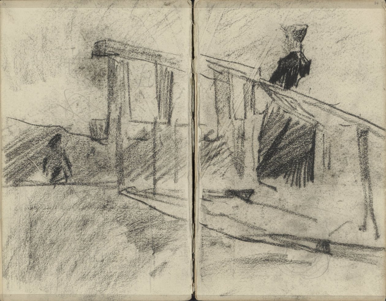 Nainen, mahdollisesti sillalla tekijältä George Hendrik Breitner
