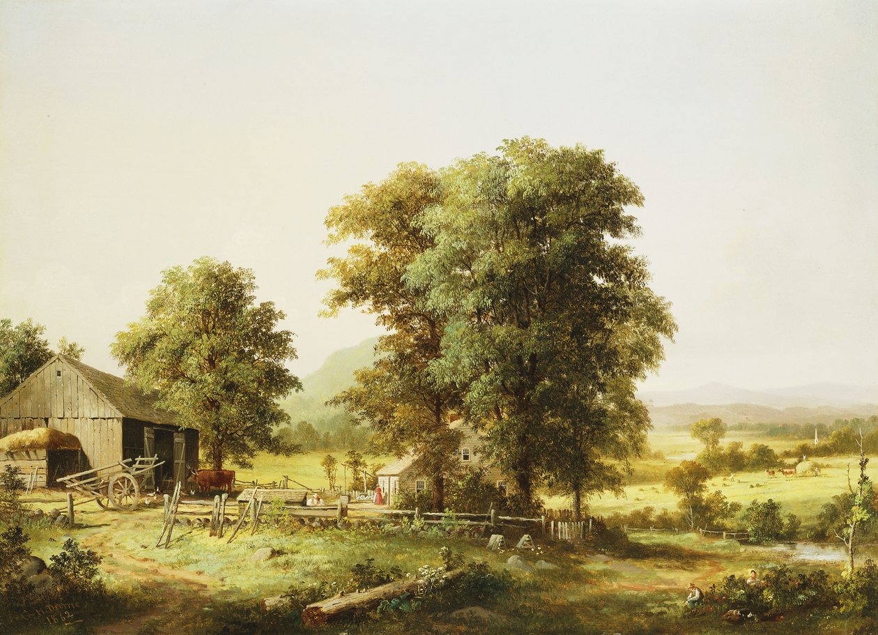 Kesätilakohtaus, 1862 tekijältä George Henry Durrie