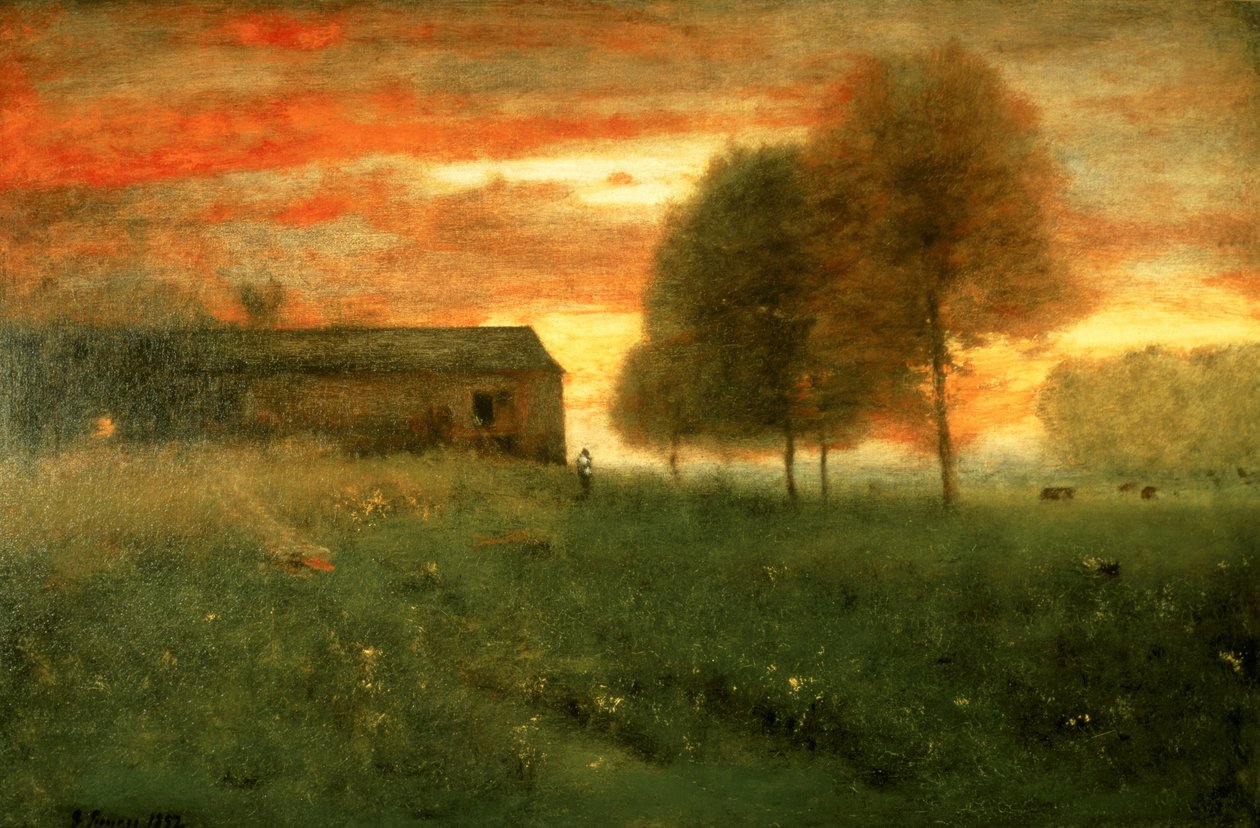 Auringonlasku, Montclair, 1892 tekijältä George Inness