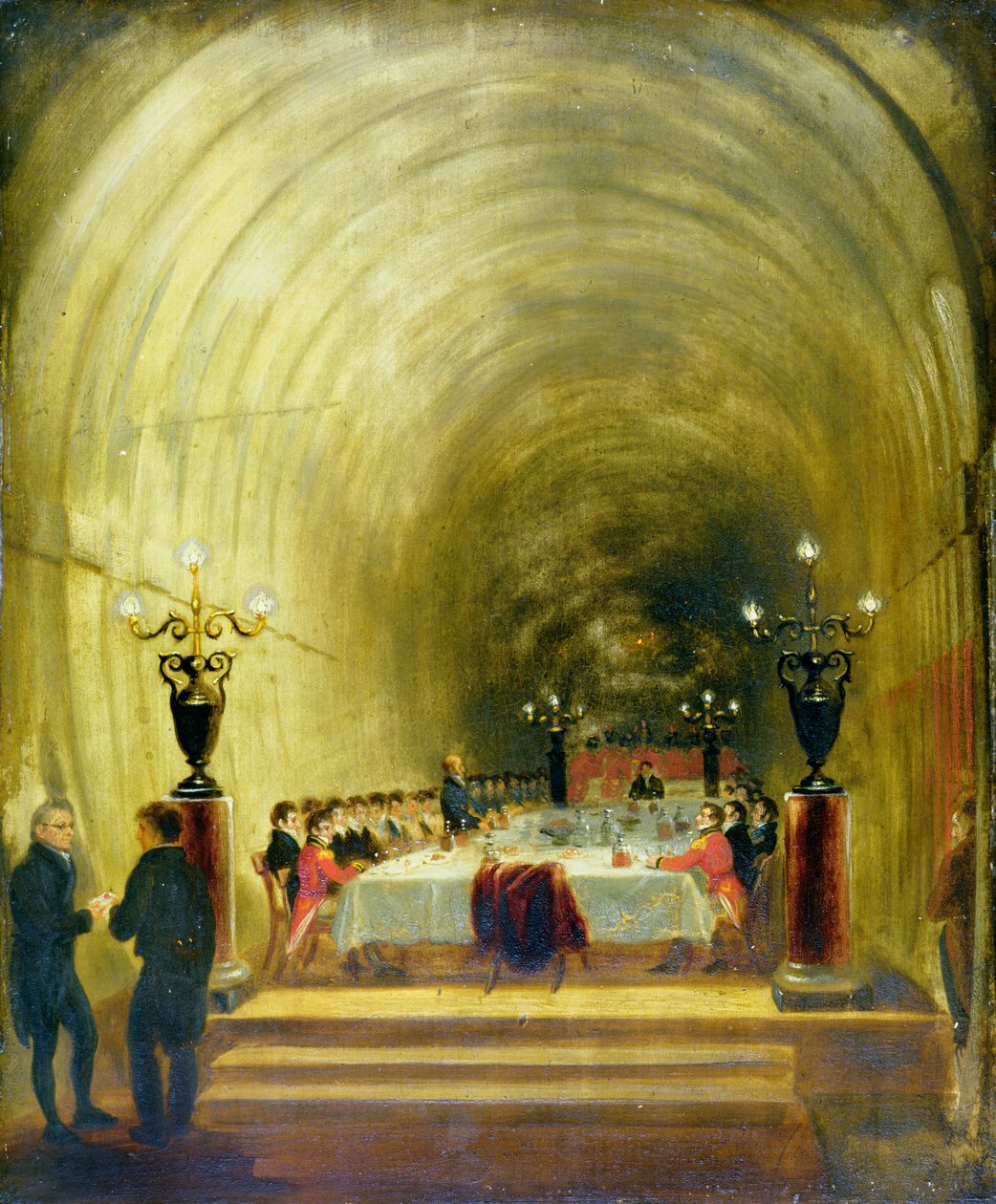 Banketti Thamesin tunnelissa, noin 1827. tekijältä George Jones