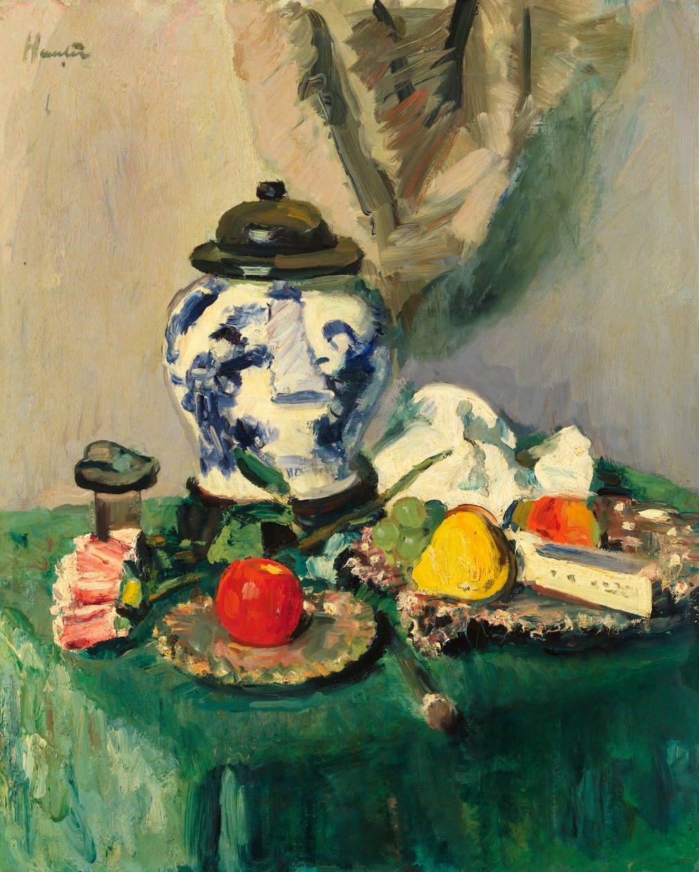 Asetelma (öljy kankaalle) tekijältä George Leslie Hunter