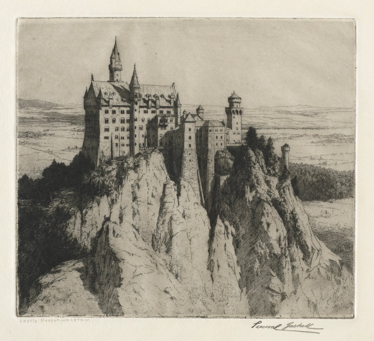 Neuschwansteinin linna, 1800-luvun loppu - 1900-luvun alku. tekijältä George Percival Gaskell