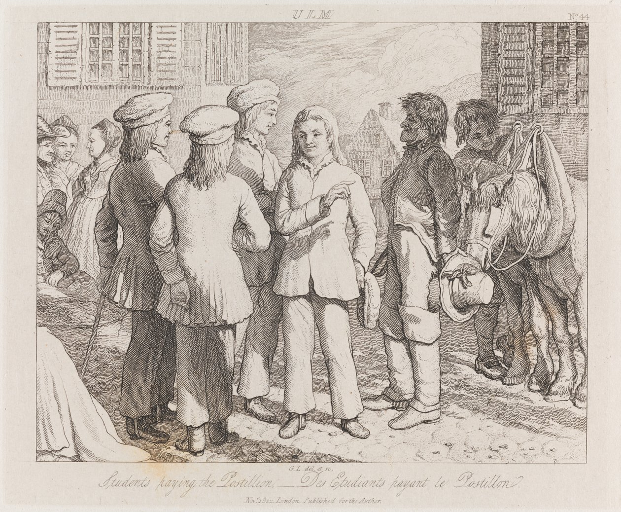 Students, Ulm, n. 1821 (etsaus) tekijältä George Robert Lewis
