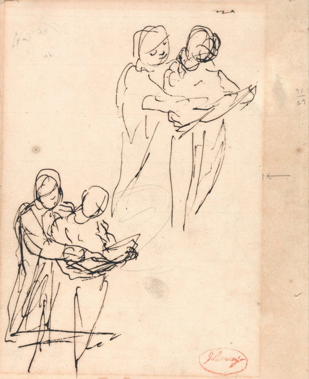 Pariskunta tutkii kirjaa tekijältä George Romney