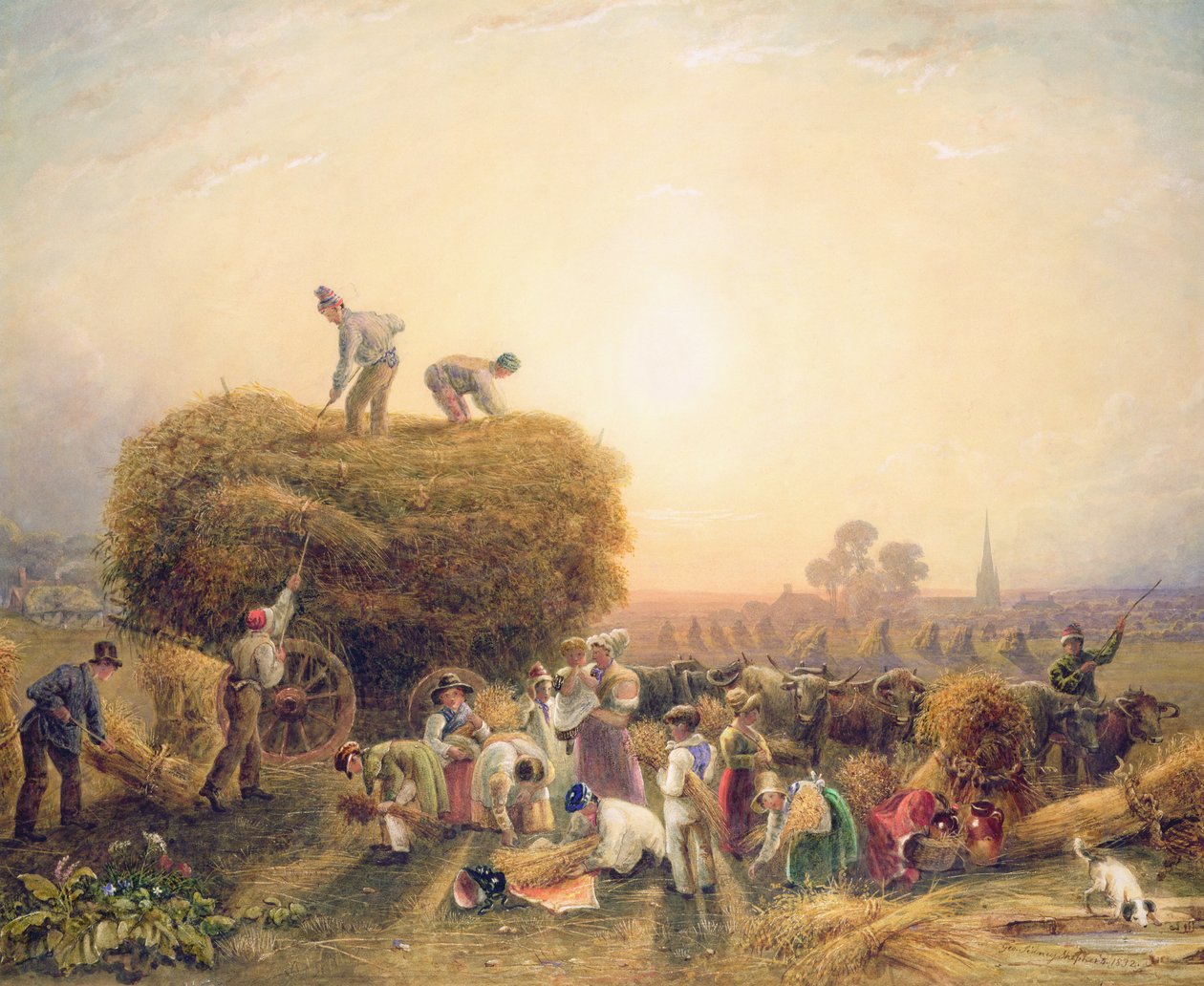 Heinänteko, 1832 (wc paperilla) tekijältä George Shepherd