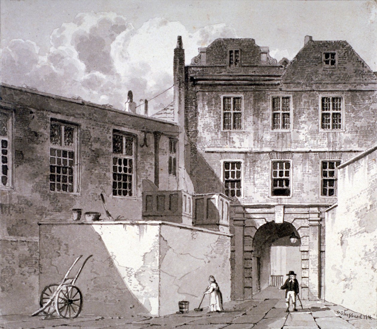 Shaftesbury House, Aldersgate Street, Lontoo, 1811 tekijältä George Shepherd