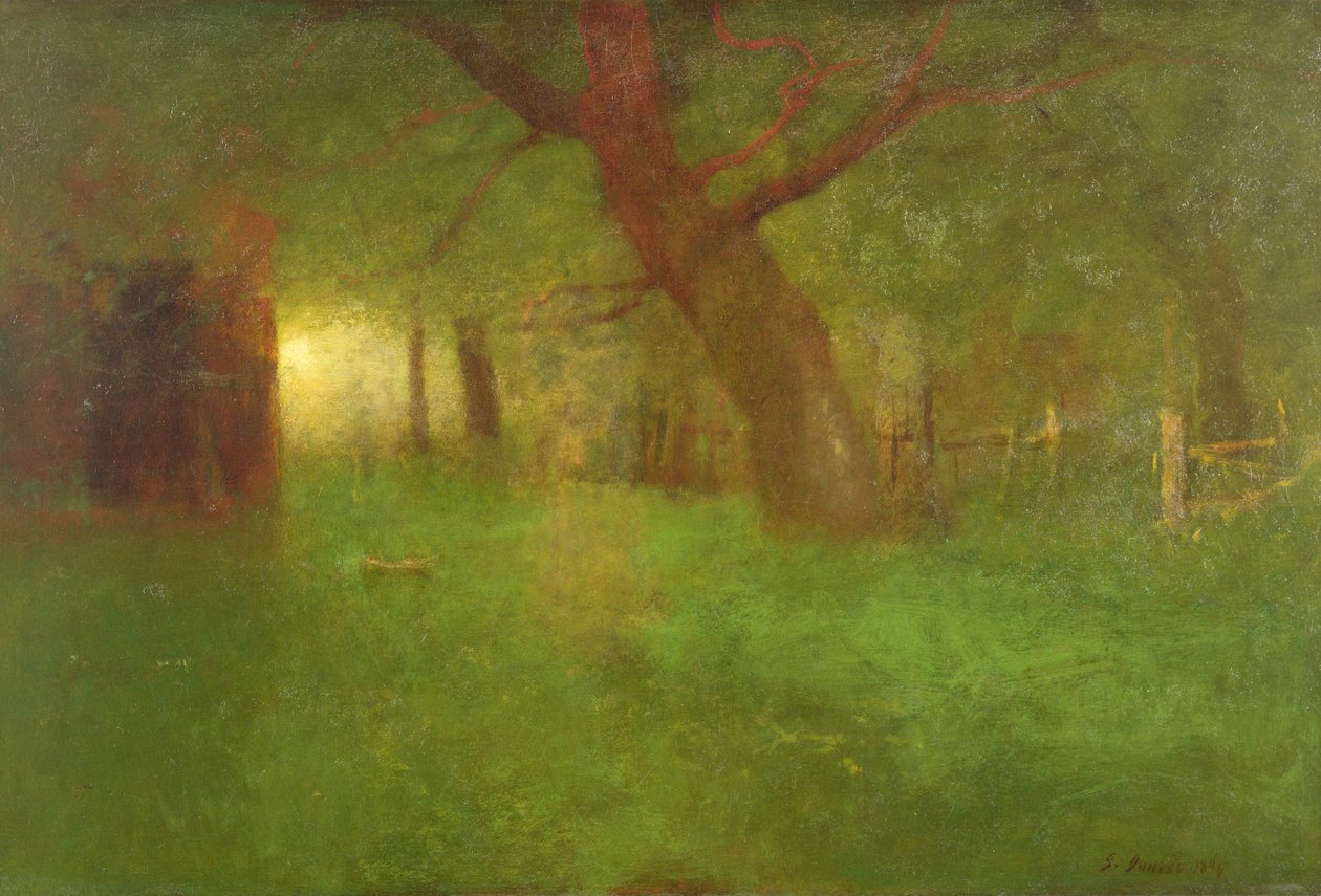 Auringonlasku Old Orchardissa tekijältä George Snr. Inness