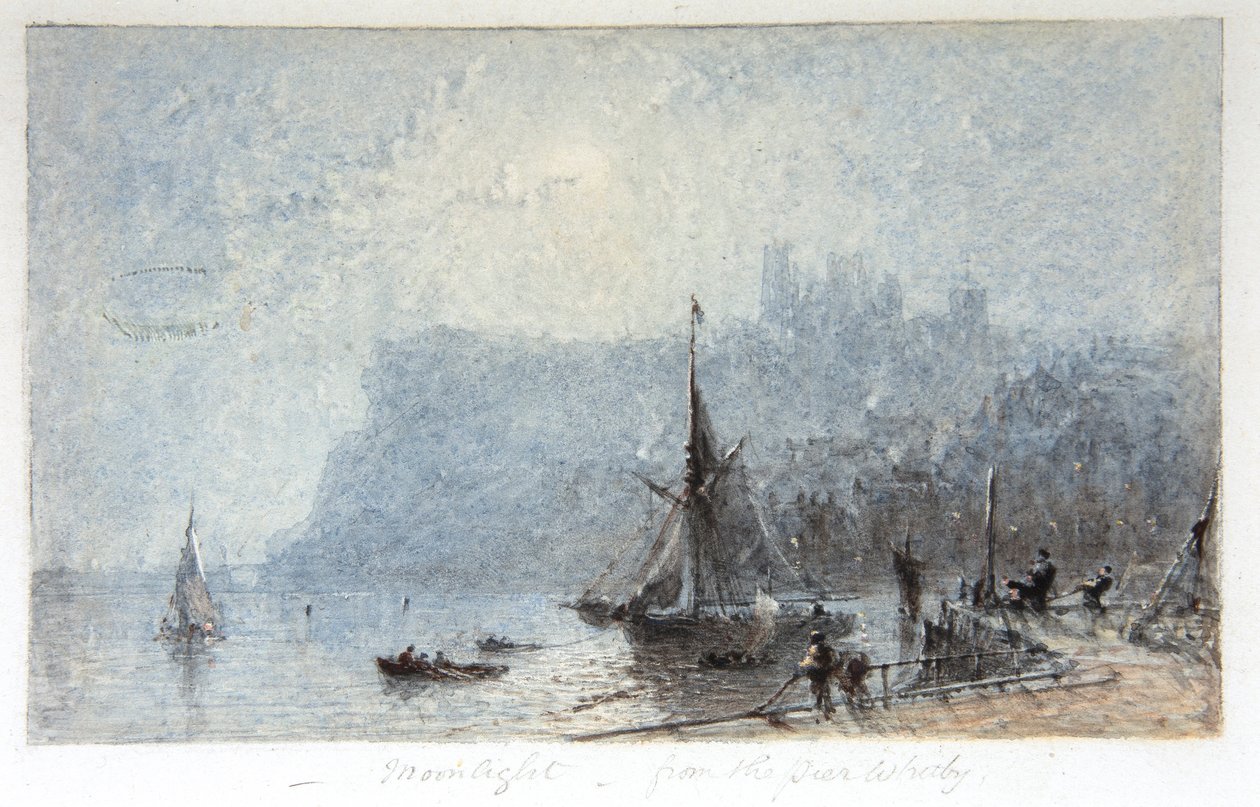 Kuunvalo - laiturilta Whitby tekijältä George Weatherill