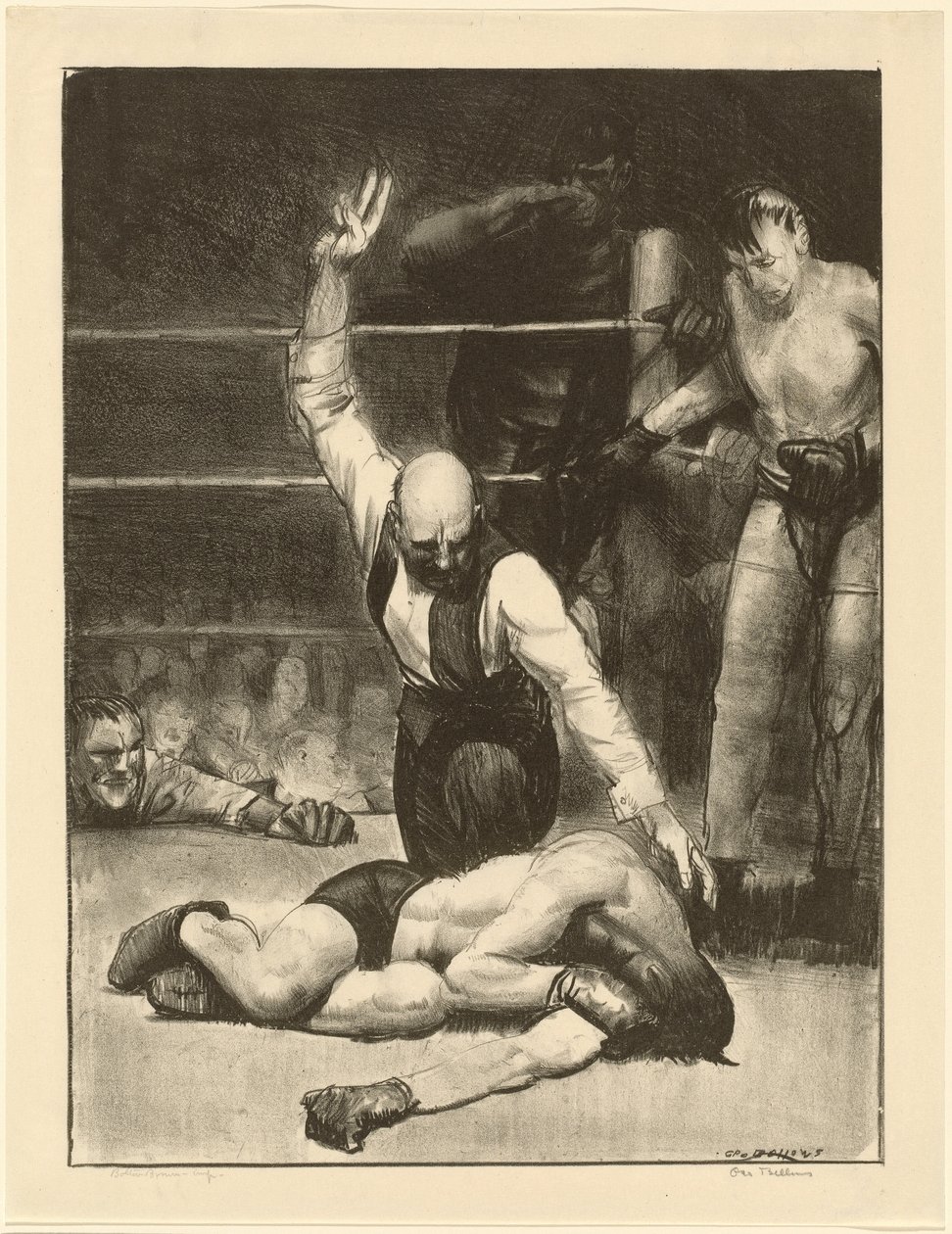 Counted Out, toinen kivi, 1921. tekijältä George Wesley Bellows