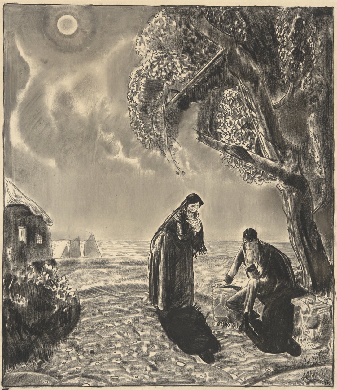 Figuurit Moonlightissa tekijältä George Wesley Bellows