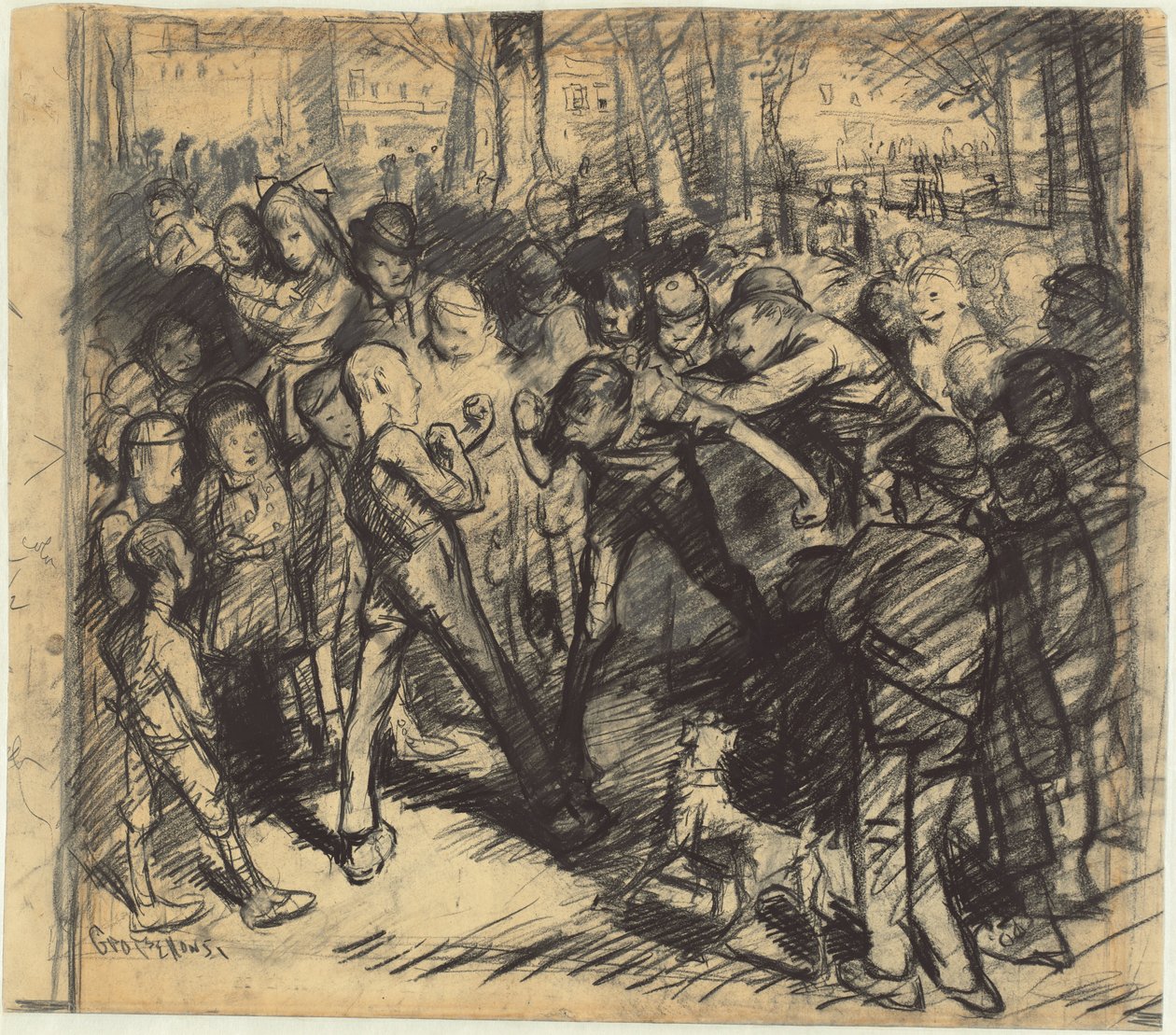Street Fight [recto], 1907. tekijältä George Wesley Bellows