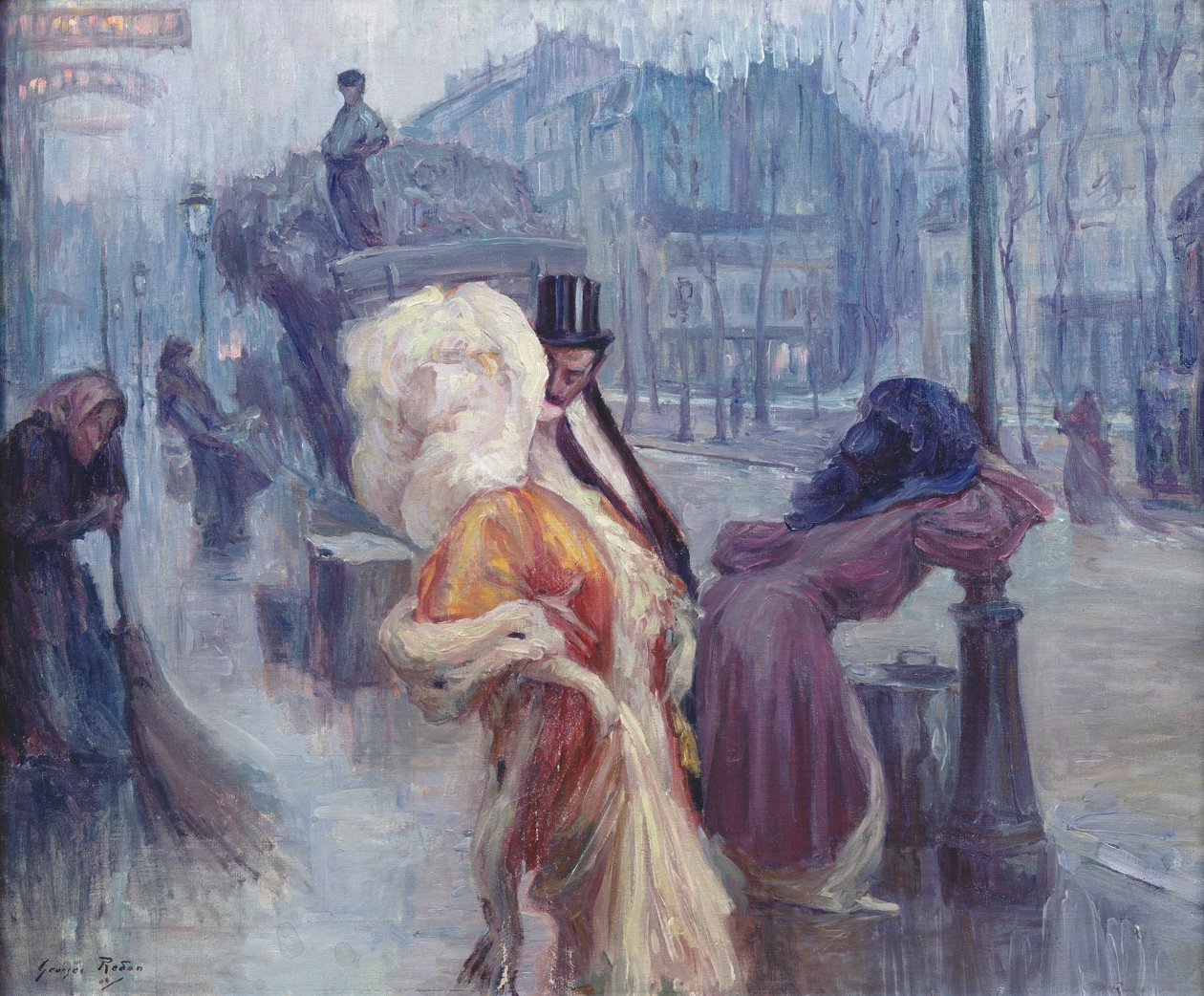 Aamunkoitto, Montmartren ravintolasta poistuminen, 1906 tekijältä Georges Redon