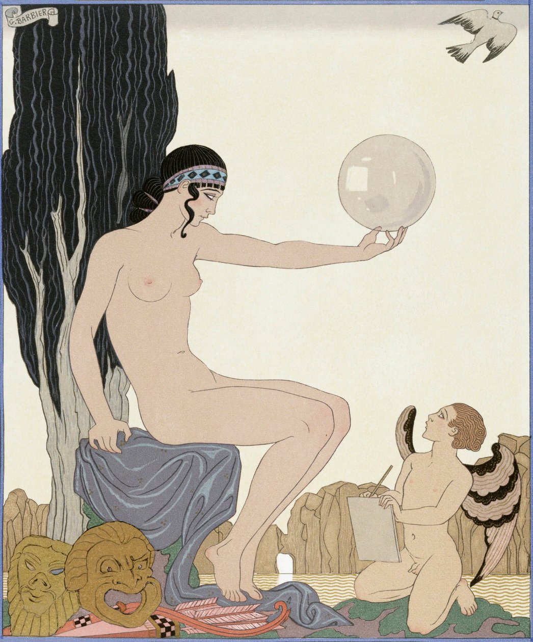 Muse inspiroi taiteilijaa tekijältä Georges Barbier