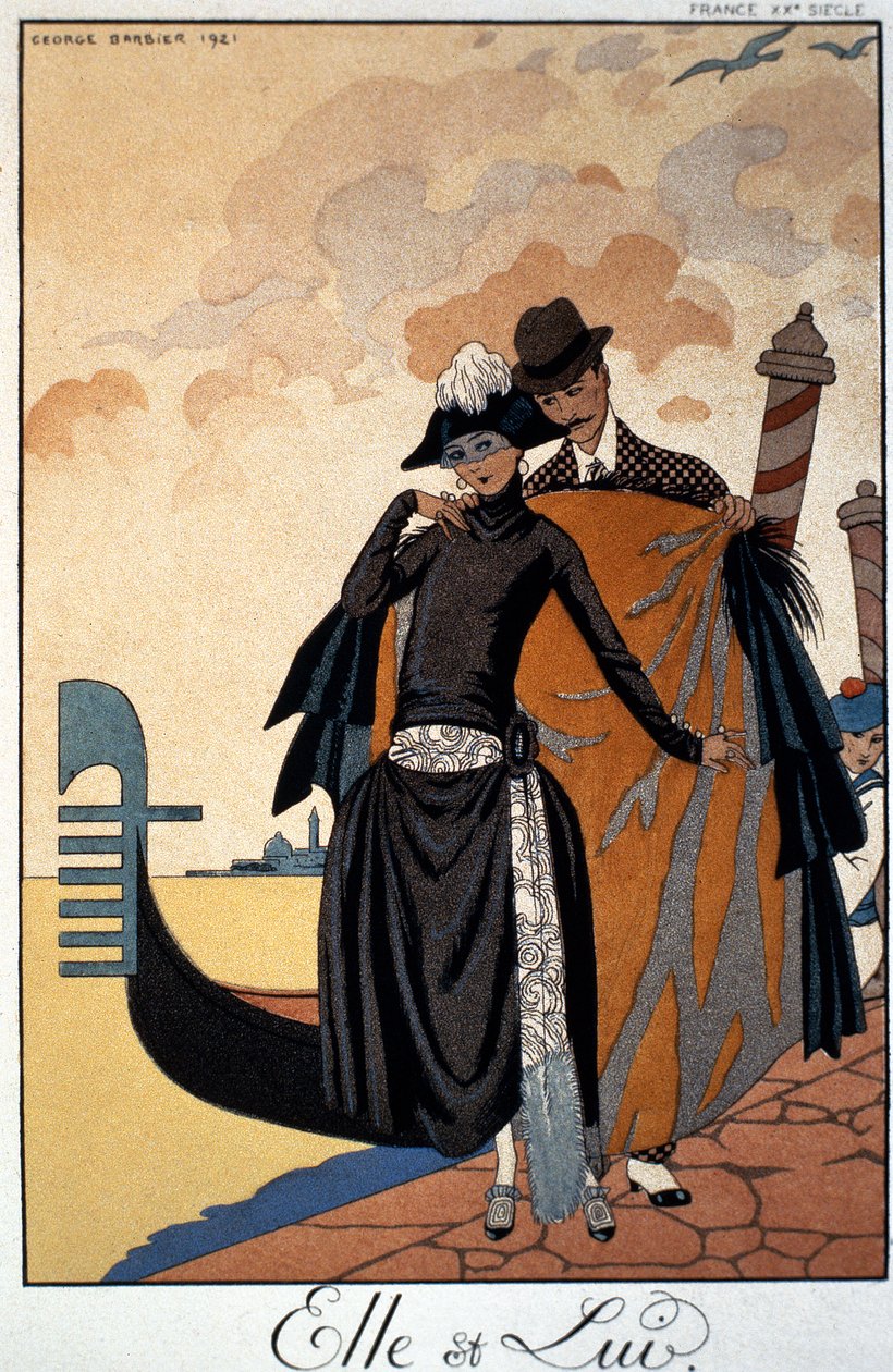 Hän ja hän, muotikuvitus tekijältä Georges Barbier