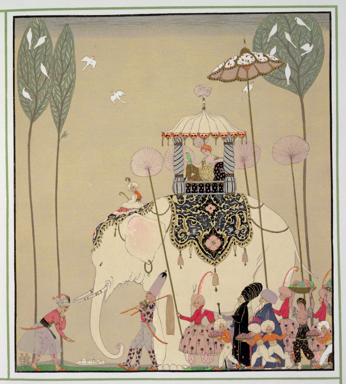 Keisarillinen kulkue (väri litho) tekijältä Georges Barbier