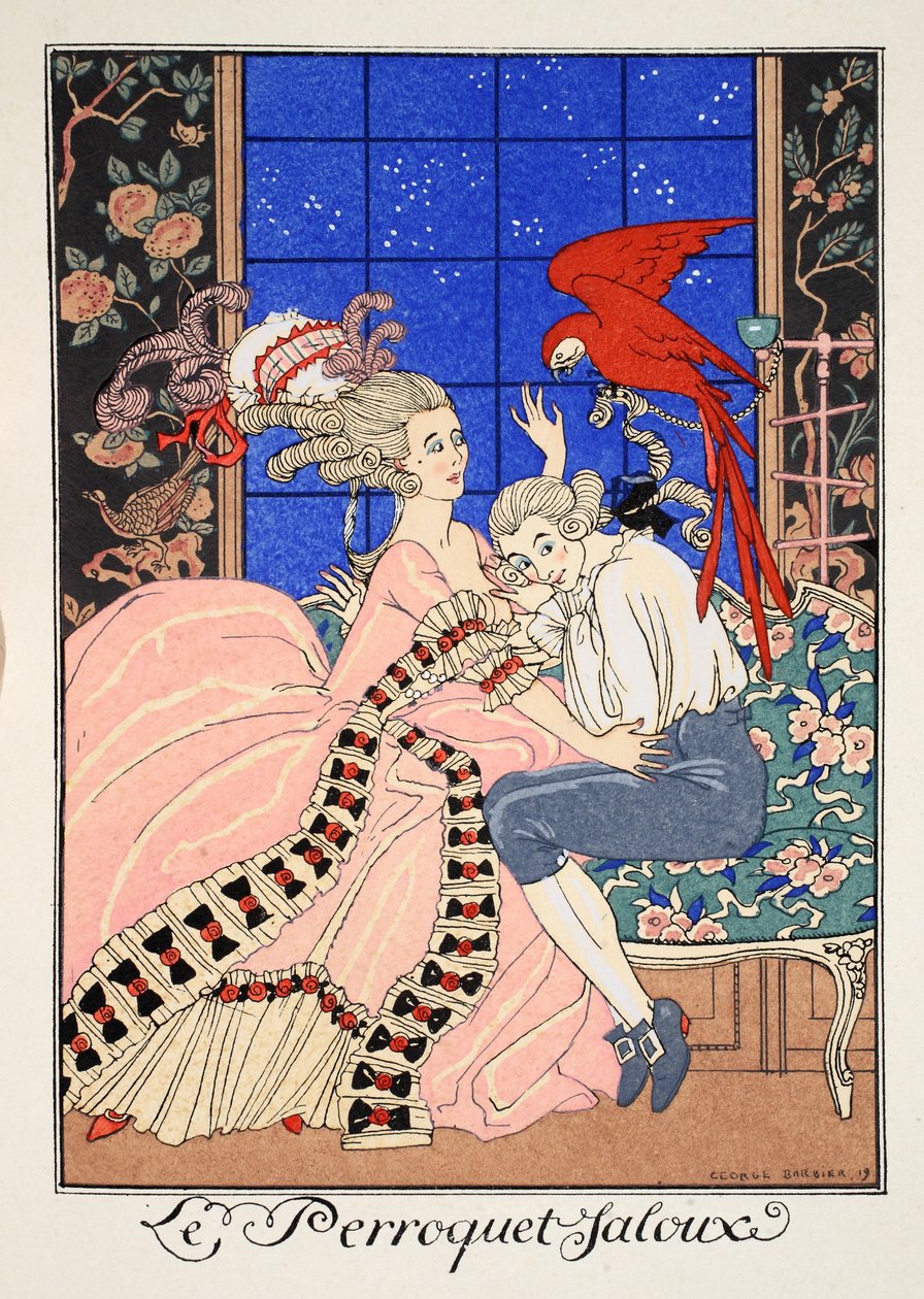 Mustasukkainen papukaija tekijältä Georges Barbier
