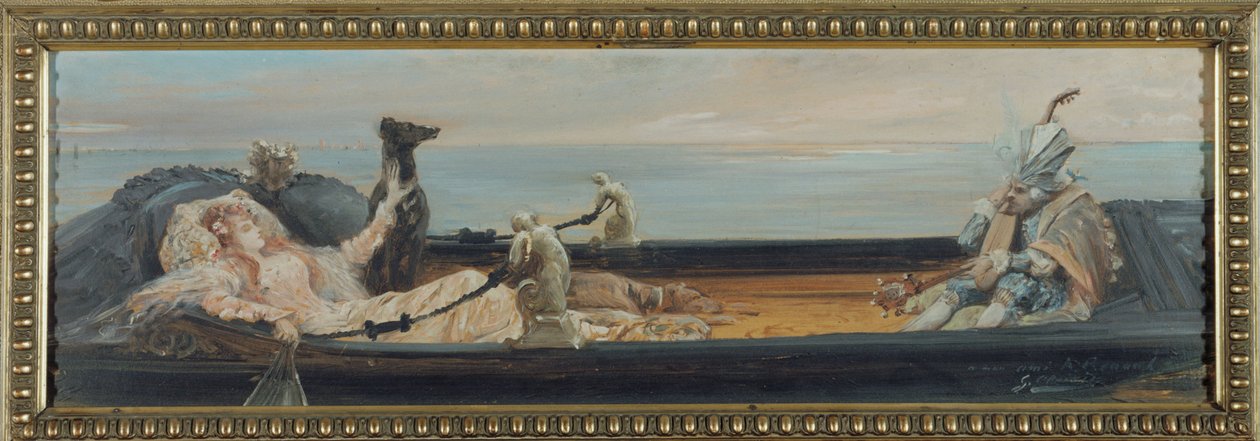 Gondoli, n. 1896 (paperi) tekijältä Georges Clairin