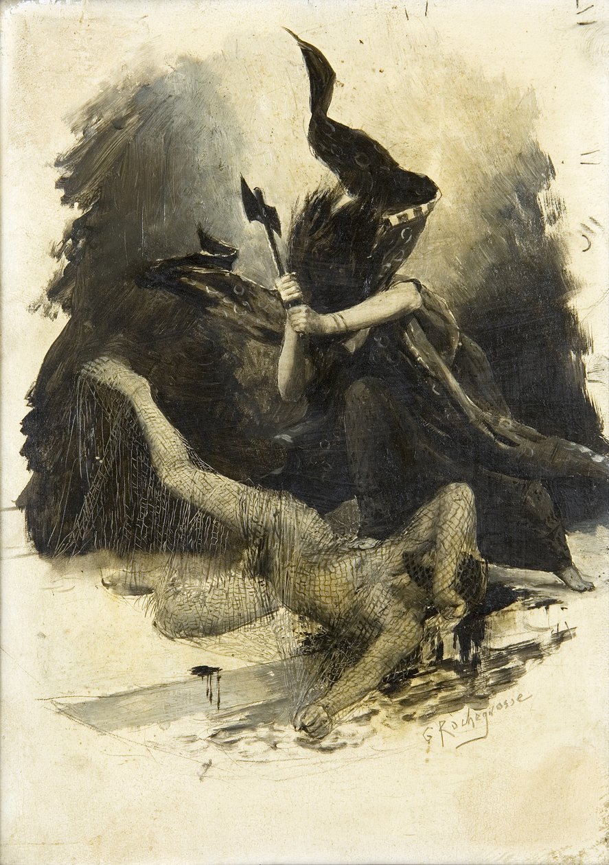 Muinainen taistelukohtaus, noin 1880 tekijältä Georges Marie Rochegrosse