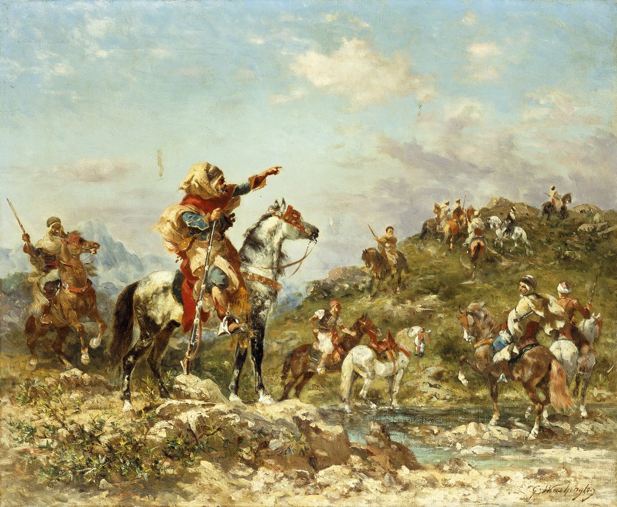 Arabisoturit hevosen selässä, tekijältä Georges Washington