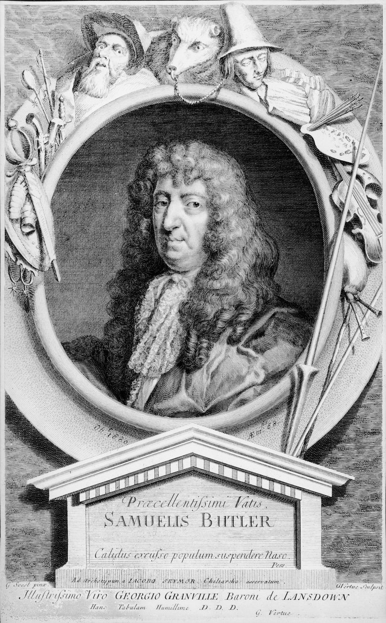 Samuel Butler (1612-80), kaiverrus Vertue tekijältä Gerard Soest