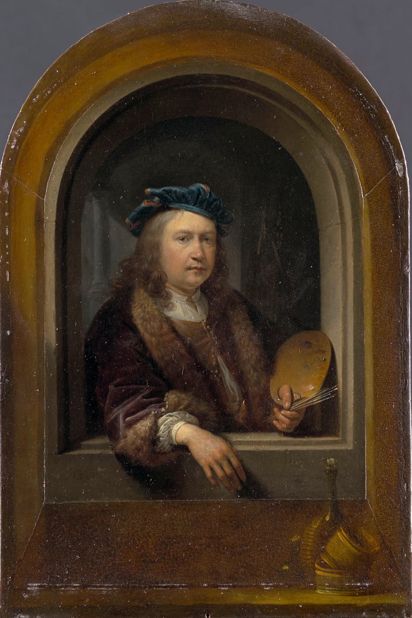 Omakuva paletilla, c. 1660. tekijältä Gerrit Dou