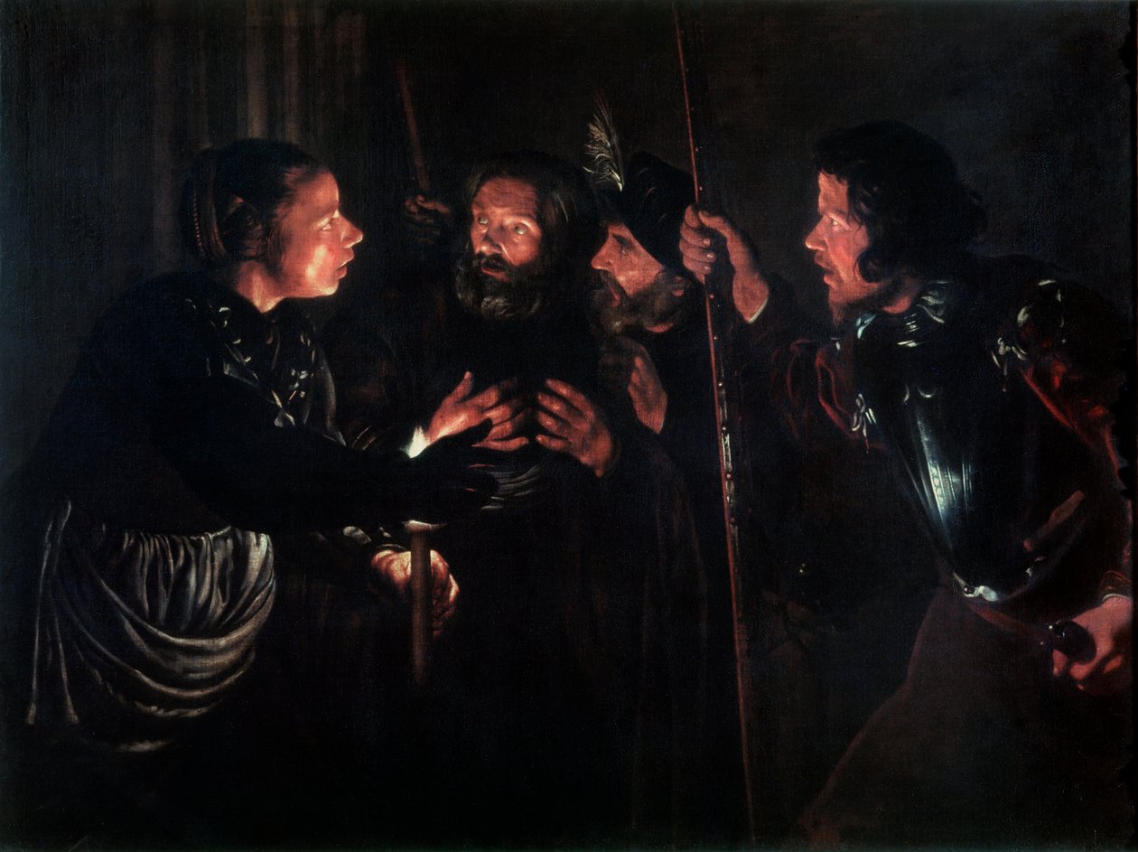 Pyhän Pietarin kieltäminen, 1620-luku. tekijältä Gerard . Seghers