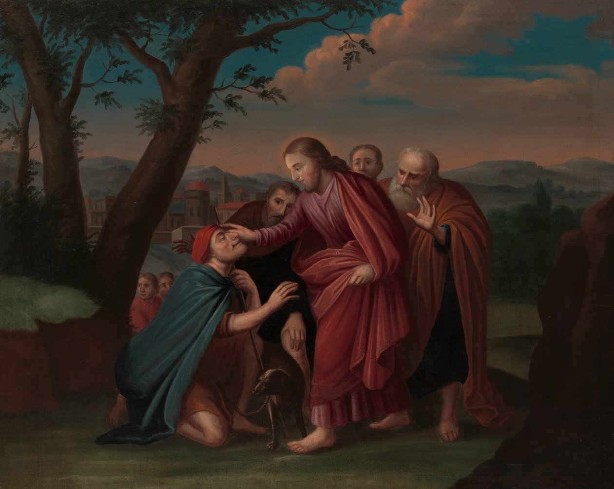 Kristus parantaa sokean, n. 1725-30. tekijältä Gerardus Duyckinck