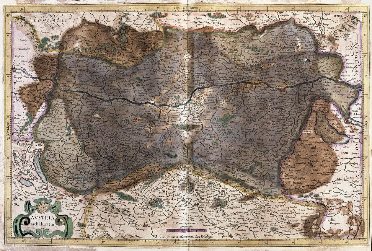 Itävalta (kaiverrus tekijältä Gerardus Mercator