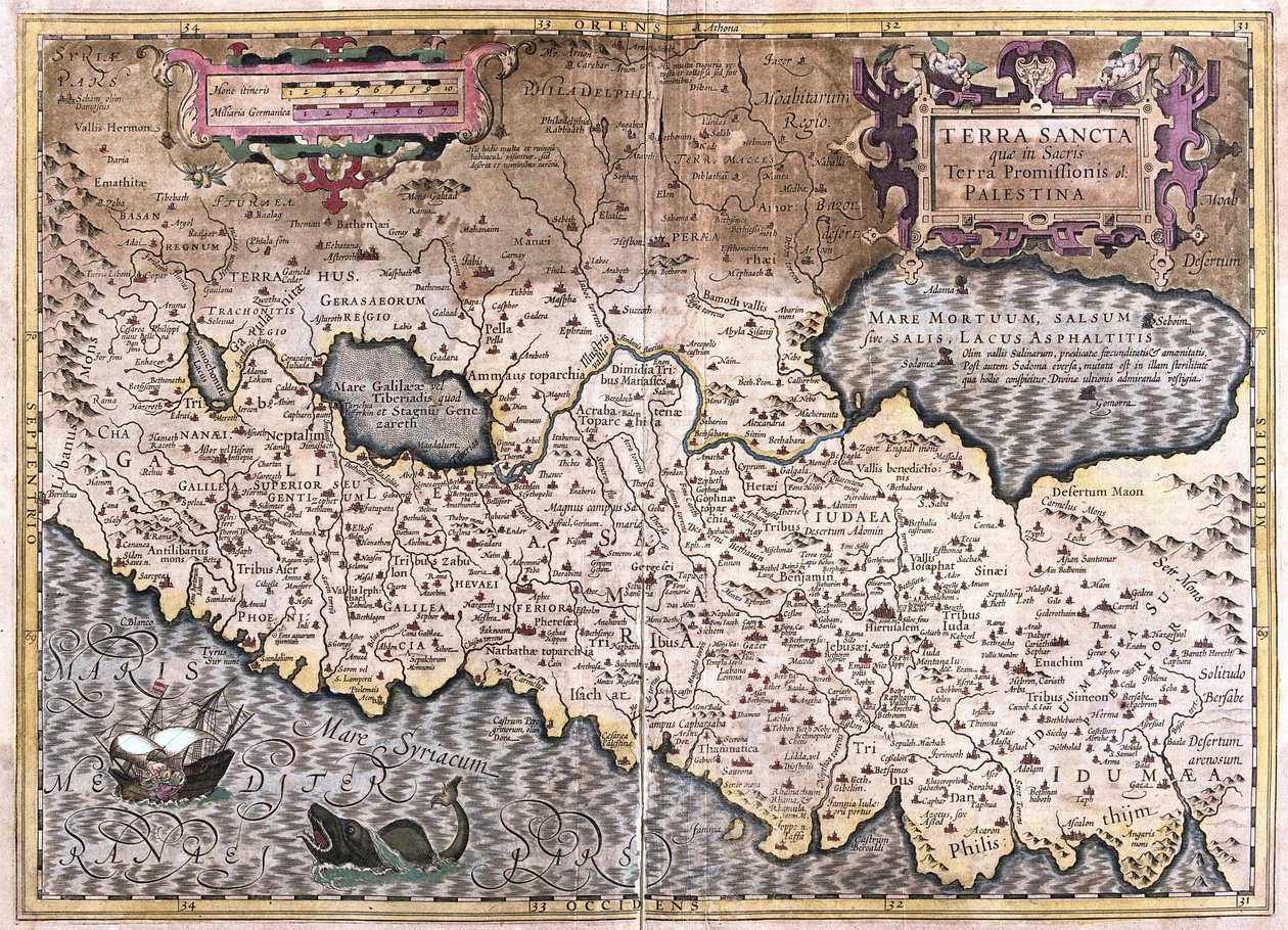Pyhä maa ja Palestiina (kaiverrus tekijältä Gerardus Mercator